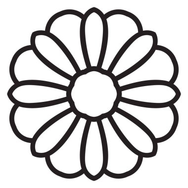 Tatlı Mandala. Süslü, yuvarlak karalama çiçeği beyaz arka planda izole edilmiş. Geometrik dekoratif süs.