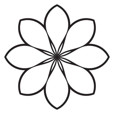 Tatlı Mandala. Süslü, yuvarlak karalama çiçeği beyaz arka planda izole edilmiş. Geometrik dekoratif süs.