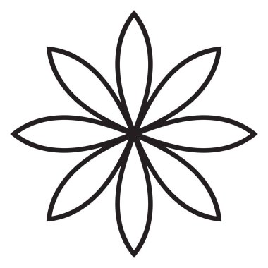 Tatlı Mandala. Süslü, yuvarlak karalama çiçeği beyaz arka planda izole edilmiş. Geometrik dekoratif süs.