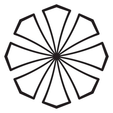 Tatlı Mandala. Süslü, yuvarlak karalama çiçeği beyaz arka planda izole edilmiş. Geometrik dekoratif süs.