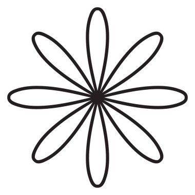 Tatlı Mandala. Süslü, yuvarlak karalama çiçeği beyaz arka planda izole edilmiş. Geometrik dekoratif süs.