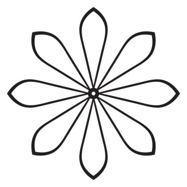 Tatlı Mandala. Süslü, yuvarlak karalama çiçeği beyaz arka planda izole edilmiş. Geometrik dekoratif süs.