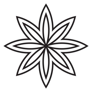 Tatlı Mandala. Süslü, yuvarlak karalama çiçeği beyaz arka planda izole edilmiş. Geometrik dekoratif süs.