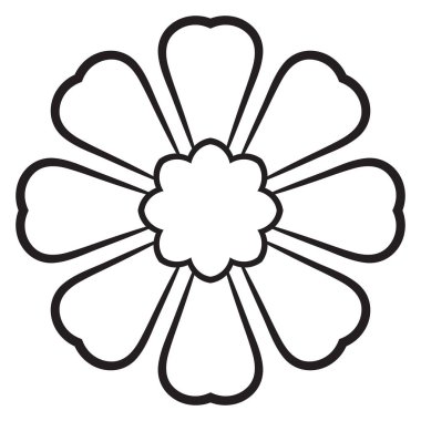 Tatlı Mandala. Süslü, yuvarlak karalama çiçeği beyaz arka planda izole edilmiş. Geometrik dekoratif süs.