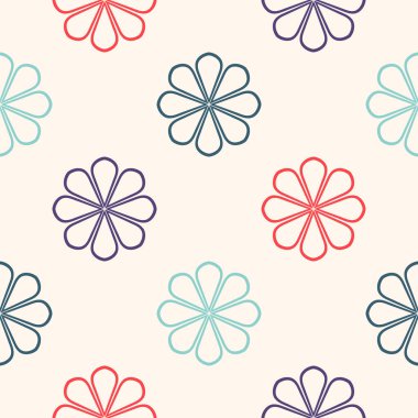 Mandala çiçeğiyle soyut, pürüzsüz desen. Mozaik, fayans, benek. Çiçek arka planı.