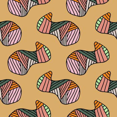 Düz çizgili yuvarlak lekeler, lekeler, geometrik şekiller, arka planda sıçramalar....   