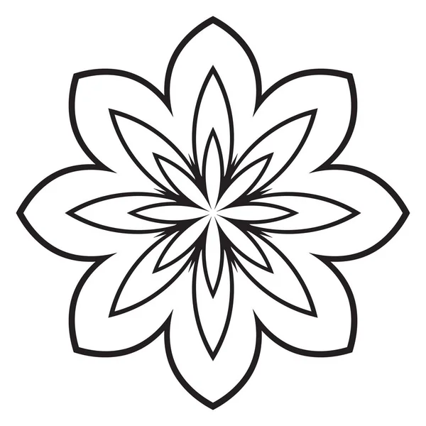 Tatlı Mandala. Süslü, yuvarlak karalama çiçeği beyaz arka planda izole edilmiş. Etnik doğu tarzında Geometrik dekoratif süs.