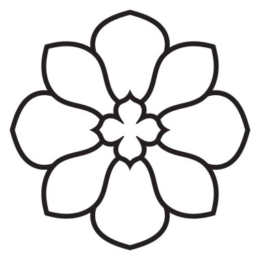 Tatlı Mandala. Süslü, yuvarlak karalama çiçeği beyaz arka planda izole edilmiş. Etnik doğu tarzında Geometrik dekoratif süs.