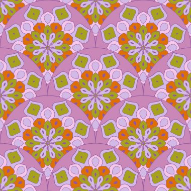 Soyut mandala balık pulu pürüzsüz desen. Süslü fayans, mozaik arka plan. Çiçek işi sonsuz kart. Arapça, Hintçe, sedir motifleri.