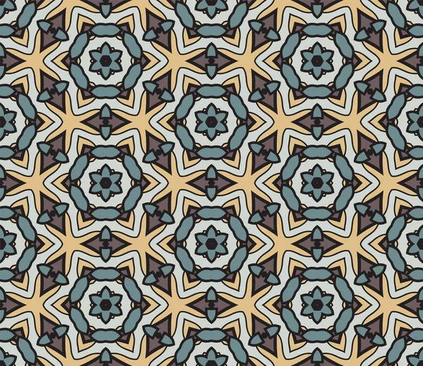 抽象幻想细线六边形 三角形几何无缝图案 创意马赛克 瓷砖背景 — 图库矢量图片