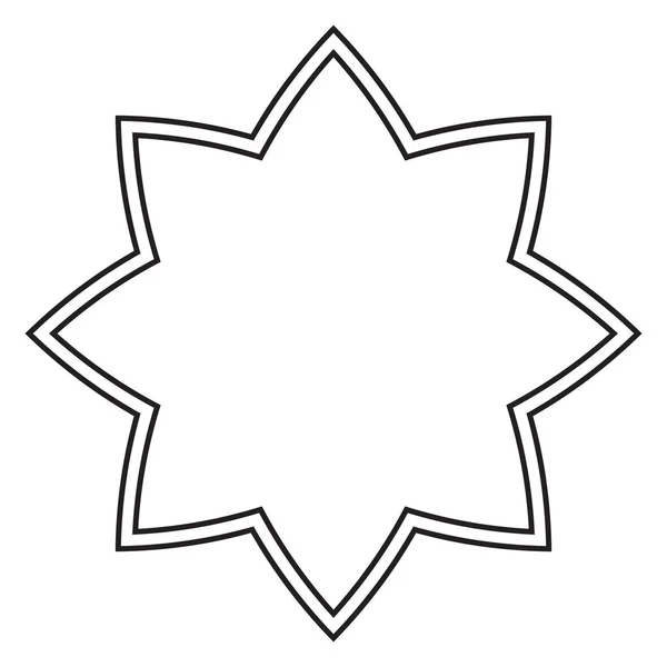 概要白地に孤立した細い線状の円状のドア 曼荼羅境界 — ストックベクタ