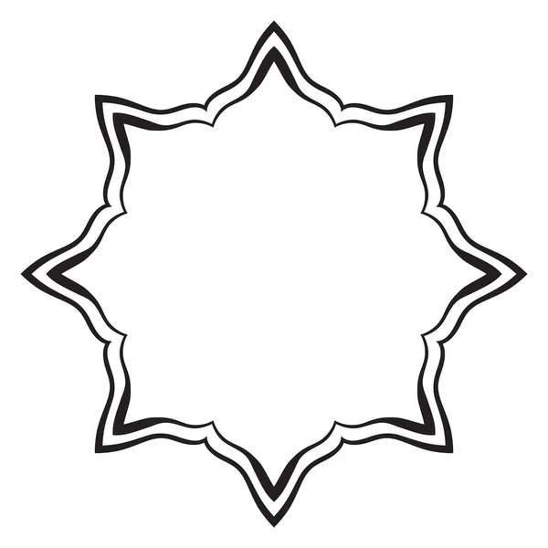 概要白地に孤立した細い線状の円状のドア 曼荼羅境界 — ストックベクタ