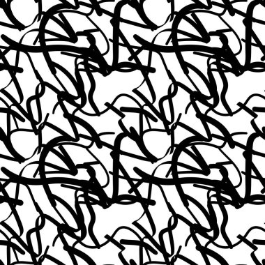 Düz olmayan yuvarlak çizgiler, kıvrımlar, geometrik şekiller, karalama arkaplan.   