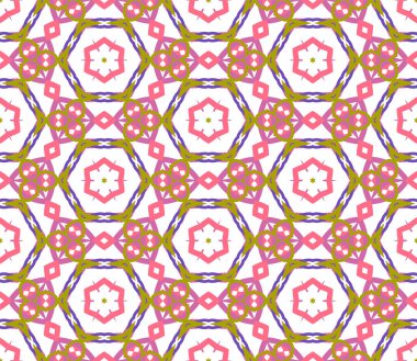 Soyut fantezi yaratıcı ince çizgi altıgen tabanlı geometrik dikişsiz desen. Yaratıcı mozaik, fayans arkaplanı.