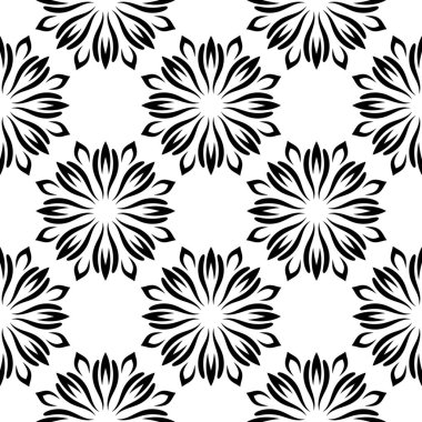 Mandala çiçeğiyle soyut, pürüzsüz desen. Mozaik, fayans, benek. Çiçek arka planı.