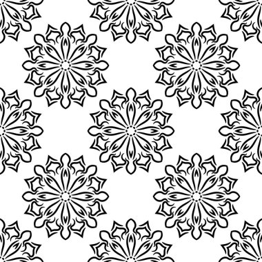 Mandala çiçeğiyle soyut, pürüzsüz desen. Mozaik, fayans, benek. Çiçek arka planı.