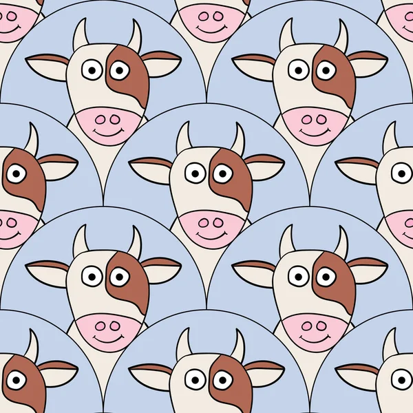 Modèle Abstrait Poisson Vache Échelle Sans Couture Carrelage Ornemental Fond — Image vectorielle