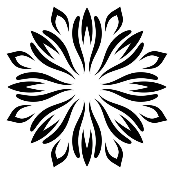 Söt Mandala Prydnads Runda Doodle Blomma Isolerad Vit Bakgrund Geometrisk — Stock vektor