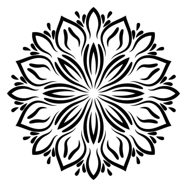 Leuke Mandala Decoratieve Ronde Doodle Bloem Geïsoleerd Witte Achtergrond Geometrische — Stockvector