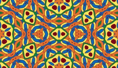 Soyut renkli karalamalı çiçek deseni. Çiçek arkaplan. Mozaik, ince çizgi süslemesi seramiği.