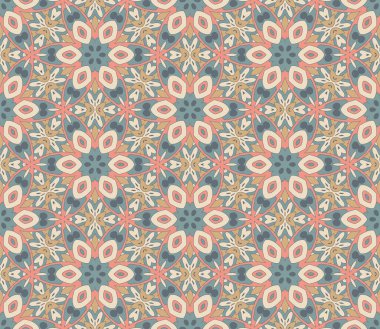 Soyut renkli karalamalı çiçek deseni. Çiçek arkaplan. Mozaik, ince çizgi süslemesi seramiği.