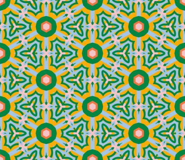 Soyut renkli karalamalı çiçek deseni. Çiçek arkaplan. Mozaik, ince çizgi süslemesi seramiği.