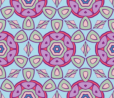 Soyut renkli karalamalı çiçek deseni. Çiçek arkaplan. Mozaik, ince çizgi süslemesi seramiği.