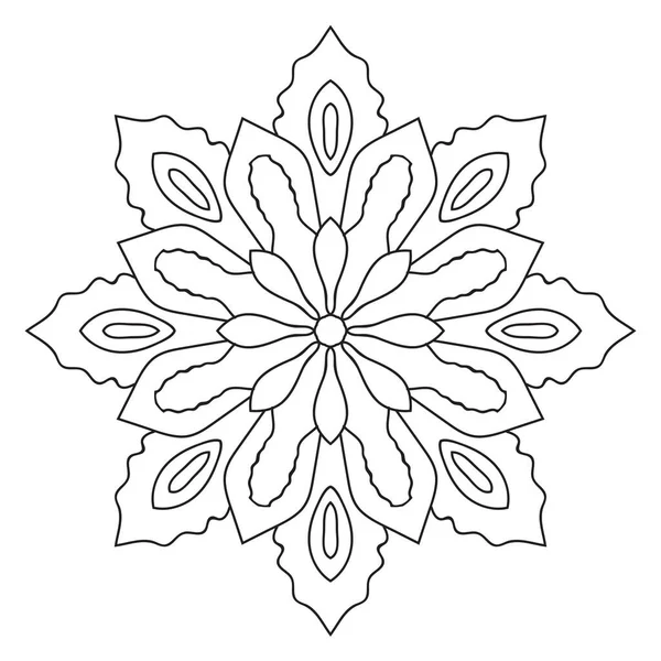 Niedliches Mandala Ornamentale Runde Doodle Blume Isoliert Auf Weißem Hintergrund — Stockvektor