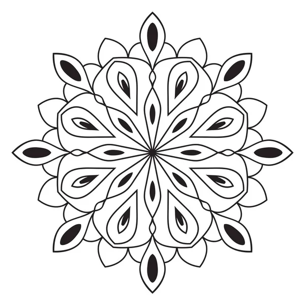 Niedliches Mandala Ornamentale Runde Doodle Blume Isoliert Auf Weißem Hintergrund — Stockvektor