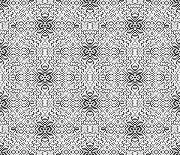 Fantasi Abstrak Garis Tipis Bulat Pola Geometris Mulus Mozaik Kreatif - Stok Vektor