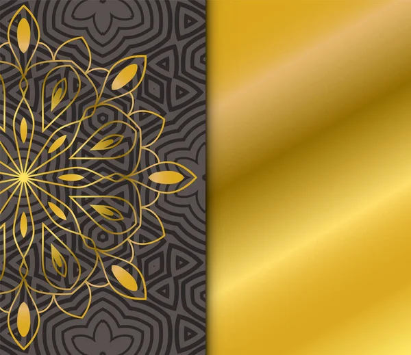 Carte Mandala Mignon Avec Motif Rayé Sans Couture Fleur Ronde — Image vectorielle
