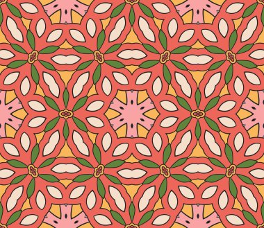 Soyut renkli karalamalı çiçek deseni. Çiçek arkaplan. Mozaik, ince çizgi süslemesi seramiği.