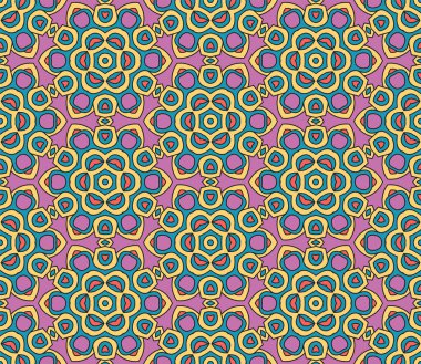 Soyut renkli karalamalı çiçek deseni. Çiçek arkaplan. Mozaik, ince çizgi süslemesi seramiği.