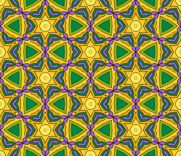Patrón Sin Costura Flor Garabato Colorido Abstracto Fondo Floral Mosaico — Vector de stock