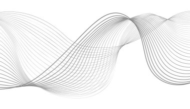 İnce çizgili, dumanlı akış şekli ve arka planı olan renkli, modern, soyut poster. Kapak, şablon.