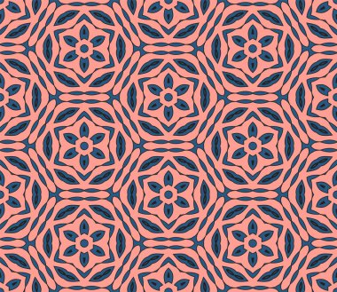 Soyut renkli karalamalı çiçek deseni. Çiçek geometrik arka plan. Mozaik, ince çizgi süslemesi seramiği.