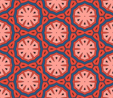 Soyut renkli karalamalı çiçek deseni. Çiçek geometrik arka plan. Mozaik, ince çizgi süslemesi seramiği.