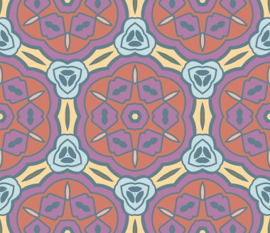 Soyut renkli karalamalı çiçek deseni. Çiçek geometrik arka plan. Mozaik, ince çizgi süslemesi seramiği.