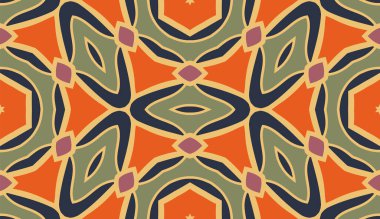 Soyut renkli karalamalı çiçek deseni. Çiçek geometrik arka plan. Mozaik, ince çizgi süslemesi seramiği.