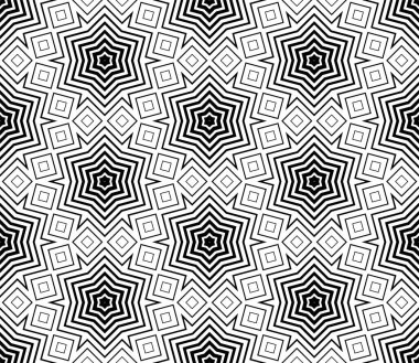 Soyut siyah-beyaz altıgen, üçgen dikişsiz desen. Coğrafi şekil arka planı. Mozaik, ince çizgi süslemesi seramiği.
