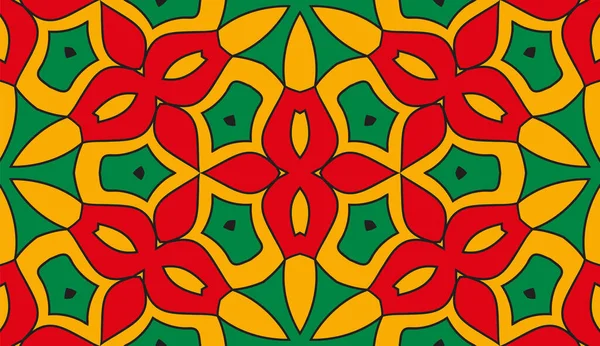 Abstrato Colorido Doodle Flor Sem Costura Padrão Fundo Geométrico Floral — Vetor de Stock