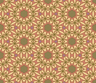 Soyut renkli karalamalı çiçek deseni. Çiçek geometrik arka plan. Mozaik, ince çizgi süslemesi seramiği.