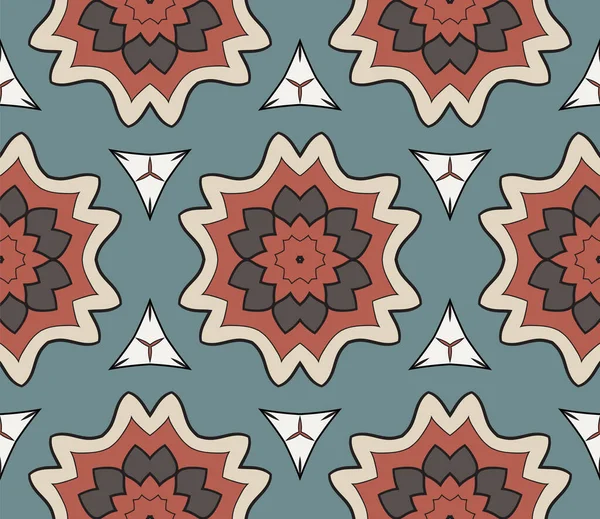 Abstrakcyjne Kolorowe Doodle Kwiat Geometryczny Bezszwowy Wzór Kwiatowe Tło Mozaika — Wektor stockowy