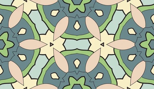 Soyut Renkli Karalama Çiçeği Geometrik Dikişsiz Desen Çiçek Arkaplan Mozaik — Stok Vektör