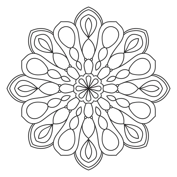 Mandala Giro Ornamental Redonda Doodle Flor Isolada Sobre Fundo Branco — Vetor de Stock