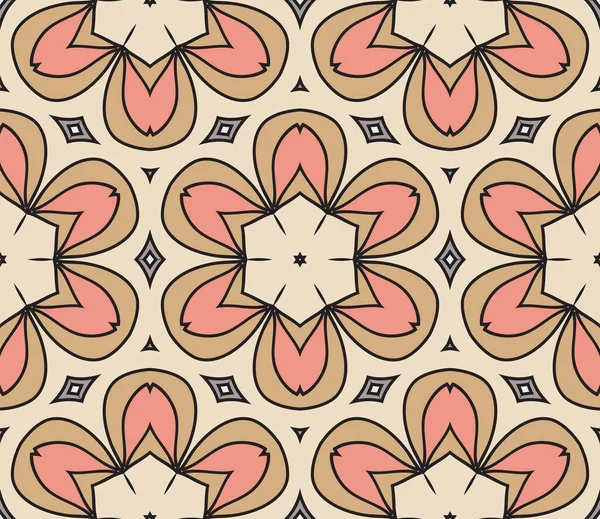 Patrón Sin Costura Flor Garabato Colorido Abstracto Fondo Geométrico Floral — Archivo Imágenes Vectoriales