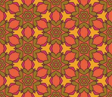 Soyut renkli karalamalı çiçek deseni. Çiçek geometrik arka plan. Mozaik, ince çizgi süslemesi seramiği.