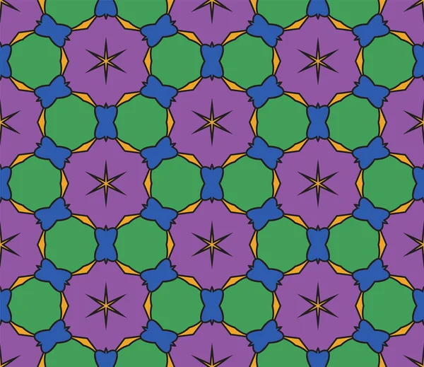 Patrón Sin Costura Flor Garabato Colorido Abstracto Fondo Geométrico Floral — Vector de stock