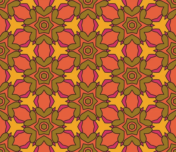 Abstraktes Buntes Doodle Mit Nahtlosem Muster Floraler Geometrischer Hintergrund Mosaik — Stockvektor