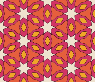 Soyut renkli karalamalı çiçek deseni. Çiçek geometrik arka plan. Mozaik, ince çizgi süslemesi seramiği.